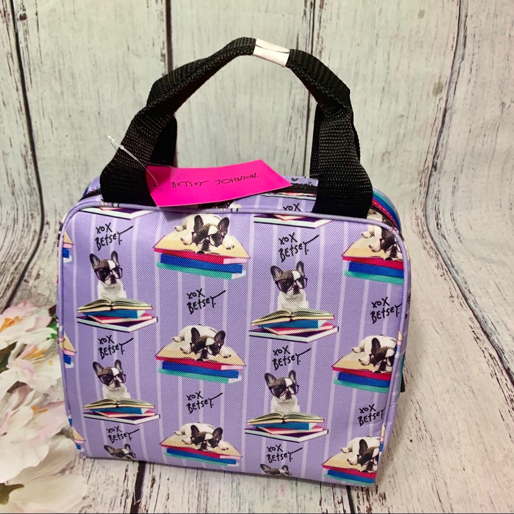 Betsey Johnson Insulated Lunch Bag French Bull Dog - Picture 8 of 8